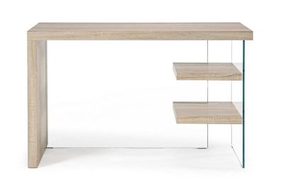 Schreibtisch Bilbao 120 x 50 x 76 cm MDF und Glas Büro Bürotisch Arbeitstisch