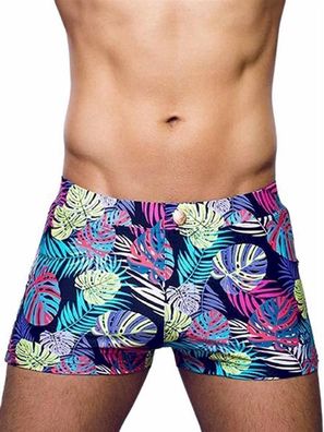 2Eros Print Bondi Bar Beach Swim Trunks Monstera Black (Series 2)