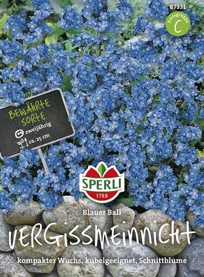 Sperli Vergißmeinnicht Blauer Ball, leuchtend blaue Blütenbälle