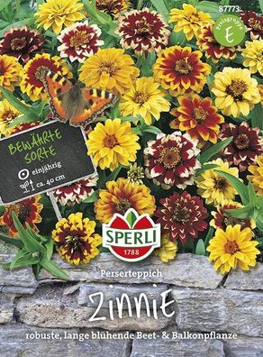 Sperli Zinnien Perserteppich, enthält Zwergzinnien in Gelb Orange und