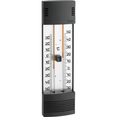TFA - Analoges Maxima-Minima-Thermometer mit Aluminium-Skala 10.3016 - schwarz