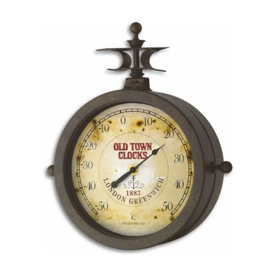 TFA - Wanduhr und Thermometer Nostalgie 60.3011 - altkupfer