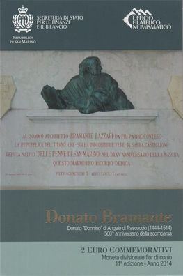 San Marino 2 Euro 2014 Donato Bramante im Folder*