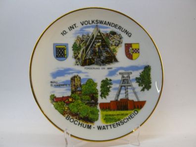Vintage Porzellan Wandteller Sammelteller Zierteller "Bochum Wattenscheid"