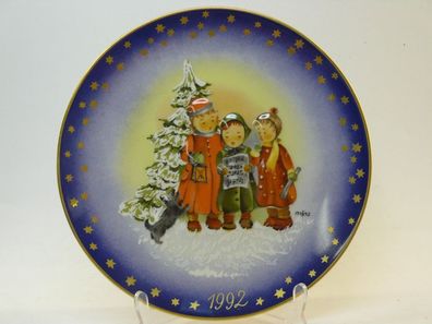 Vintage Wandteller Sammelteller Zierteller 3D "Weihnachten 1992" Bareuther Bavaria