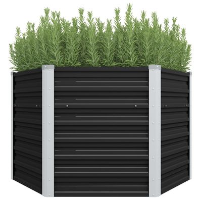 vidaXL Garten-Hochbeet Anthrazit 129 x 129 x 77 cm Verzinkter Stahl
