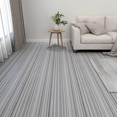 vidaXL PVC-Fliesen Selbstklebend 55 Stk. 5,11 m² Hellgrau