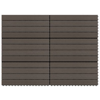 vidaXL Terrassenfliesen 6 Stk. WPC 60x30 cm 1,08 m² Dunkelbraun