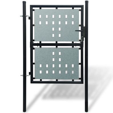 vidaXL Zauntor (Einzeltor) Schwarz 100x250 cm