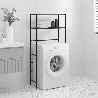 vidaXL Waschmaschinenregal 2 Ablagen Schwarz 69x28x143 cm Eisen