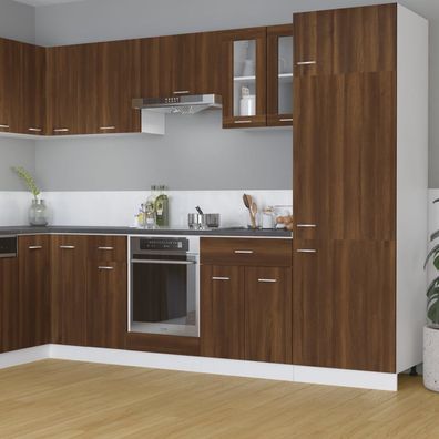 vidaXL Hängeschrank Lyon Glas Braun Eiche-Optik 60x31x60 cm Holzwerkstoff