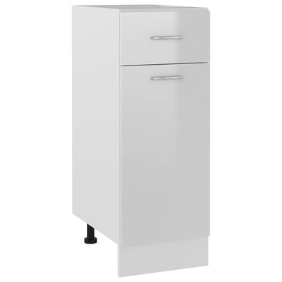 vidaXL Schubunterschrank Lyon Hochglanz-Weiß 30x46x81,5 cm Holzwerkstoff