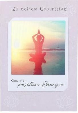 3D Polaroid Klappkarte - Zu deinem Geburtstag! Ganz viel positive Energie