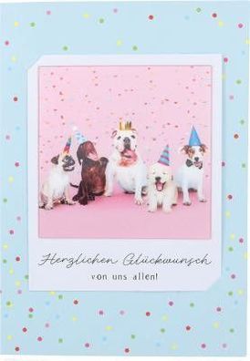 3D Polaroid Klappkarte - Herzlichen Glückwunsch von uns allen!