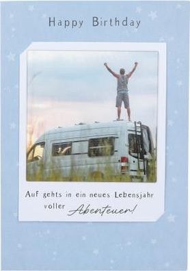 3D Polaroid Klappkarte - Happy Birthday - Auf gehts in ein neues Lebensjahr