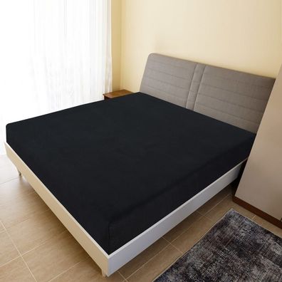 vidaXL Spannbettlaken Jersey Schwarz 90x200 cm Baumwolle