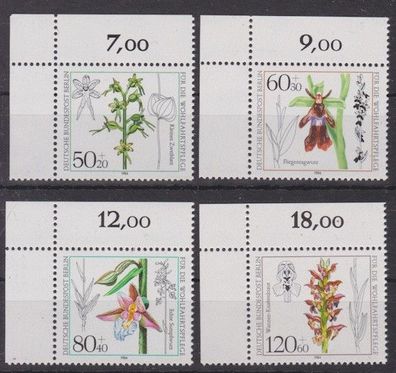 Berlin 1984 postfrisch Ecke oben links Michel-Nr. 724-727 Orchideen