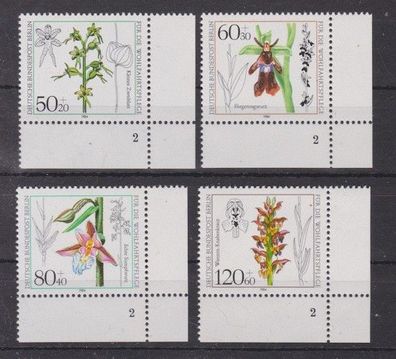 Berlin 1984 postfrisch Ecke unten rechts Michel-Nr. 724-727 Orchideen