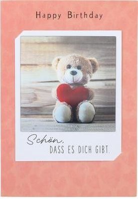 3D Polaroid Klappkarte - Happy Birthday - Schön, dass es dich gibt