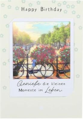 3D Polaroid Klappkarte - Happy Birthday - Genieße die kleinen Momente im Leben