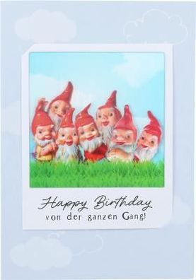 3D Polaroid Klappkarte - Happy Birthday von der ganzen Gang!
