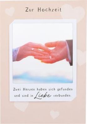 3D Polaroid Klappkarte - Zur Hochzeit - Zwei Herzen haben sich gefunden
