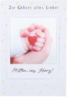 3D Polaroid Klappkarte - Zur Geburt alles Liebe! Mitten ins Herz!