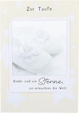 3D Polaroid Klappkarte - Zur Taufe - Kinder sind wie Sterne, sie erleuchten die Welt