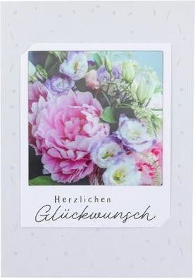 3D Polaroid Klappkarte - Herzlichen Glückwunsch