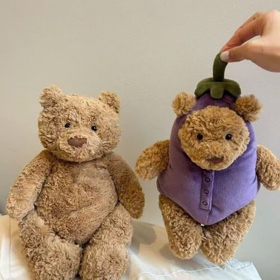 Jellycat Bartholomew Bear Eggplant Aubergine plusch mit Etikett unbespielt Neu