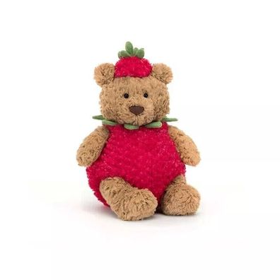 Jellycat-Bartholomew Bear Strawberry Plüschtier Spielzeug Toy unbespielt Kinder