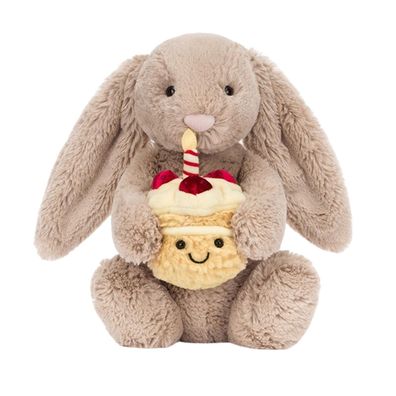 JellyCat Bashful Beige Bunny Geburtstag Plüschtier Spielzeug Toy Kinder Riesige 18cm