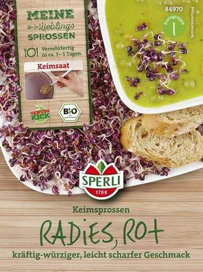 Sperli BIO Keimsprossen Radies (rot) 30g, würzig-scharfer Sprossengenuss