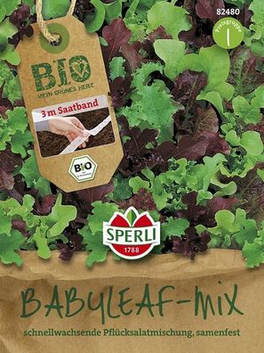 Sperli BIO Salat Babyleaf (Celinet und Tamarindo) 3 m Saatband, schnell