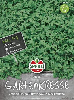 Sperli Gartenkresse Mega, MaxiPack 50 g, Gartenkresse, vitaminreiche