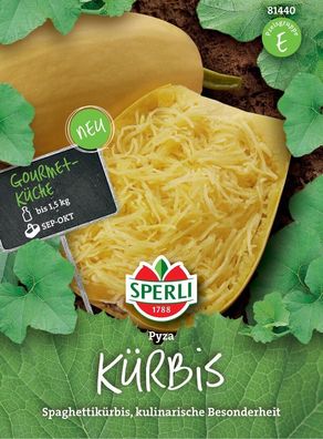 Sperli Kürbis Pyza, hellgelber bis 1,5 kg schwerer Spaghettikürbis