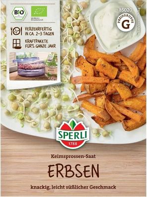 Sperli BIO Keimsprossen-Saat Erbsen, Inhalt: 50gr., Geschmack: leicht süßlich