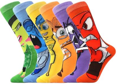 Pixar Socken 6er-Set - Inside Out Cartoon-Socken für Fans