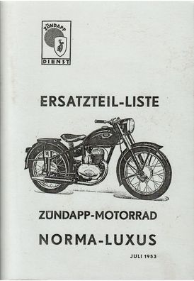 Ersatzteilliste Zündapp Norma-Luxus, Motorrad, Oldtimer