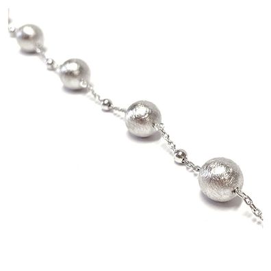 herrliches Kugelarmband in 925/- Sterling Silber rhod matt 18 u 20 cm