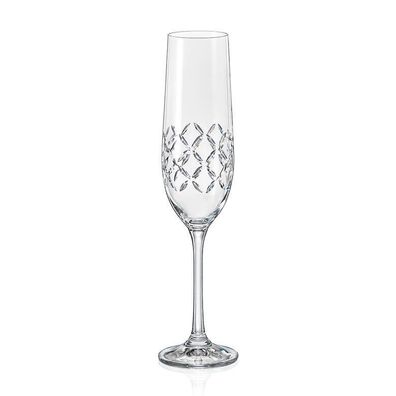 Sektgläser Model CROSS klar geschliffen 190 ml 2er Set Kristallglas Bohemia Crystalex