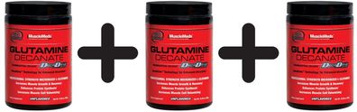 3 x MuscleMeds Glutamine Decanate, Unflavored - 300g