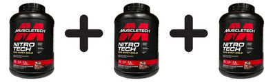 3 x MuscleTech Nitro-Tech 100% Whey Gold, Double Rich Chocolate - 2270g