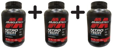 3 x MuscleTech Nitro-Tech, Strawberry - 1820g