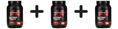 3 x MuscleTech Nitro-Tech Performance Series, Vanilla - 907g