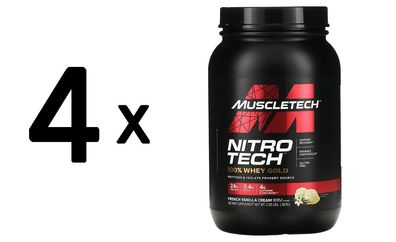 4 x MuscleTech Nitro-Tech Performance Series, Vanilla - 907g