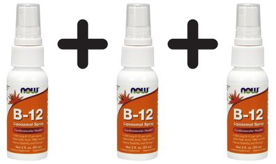 3 x NOW Foods Vitamin B-12, Liposomal Spray - 59 ml