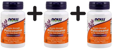 3 x NOW Foods Policosanol, 20mg - 90 caps