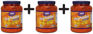 3 x NOW Foods Pea Protein, Unflavored - 907g