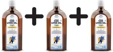 3 x Osavi Norwegian Cod Liver Oil Kids, 500mg Omega 3 (Lemon) - 500 ml